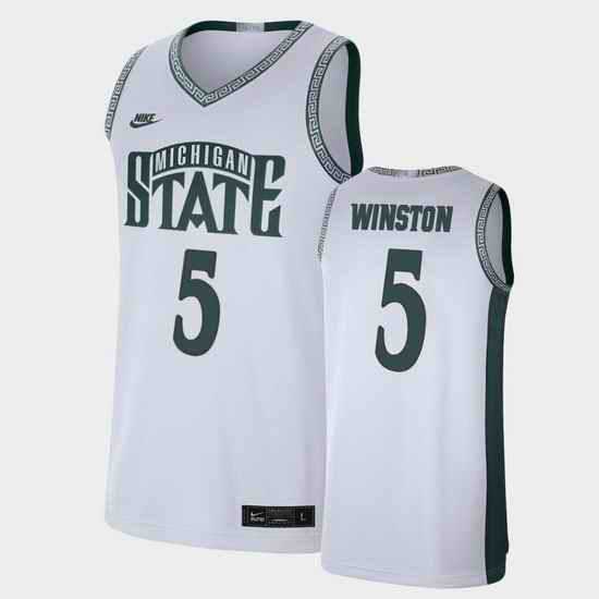 Men Michigan State Spartans Cassius Winston Limited White Retro Basketball Jersey